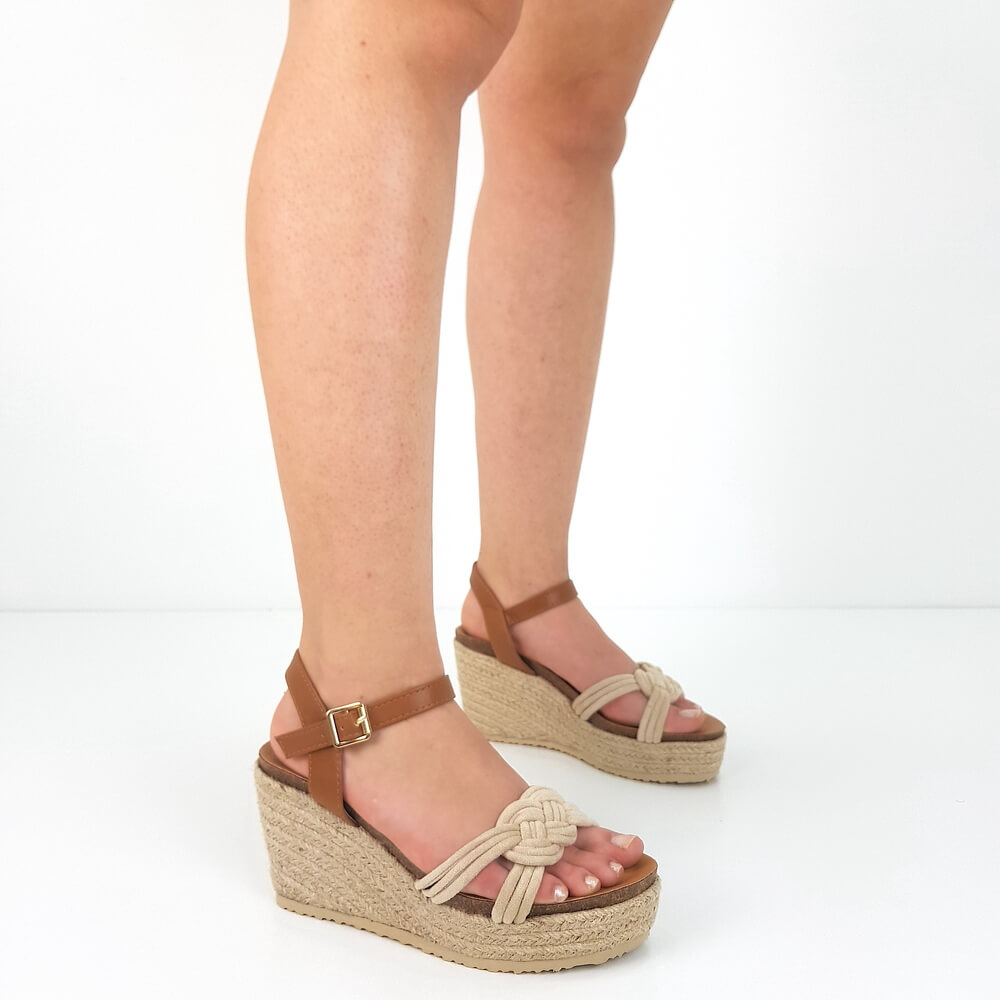 Sandali on sale zeppa beige